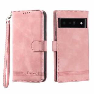 For Google Pixel 6 Pro Dierfeng Dream Line TPU + PU Leather Phone Case(Pink)