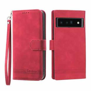 For Google Pixel 6 Pro Dierfeng Dream Line TPU + PU Leather Phone Case(Red)