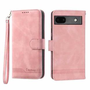 For Google Pixel 6a Dierfeng Dream Line TPU + PU Leather Phone Case(Pink)