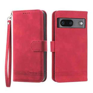 For Google Pixel 7 Dierfeng Dream Line TPU + PU Leather Phone Case(Red)