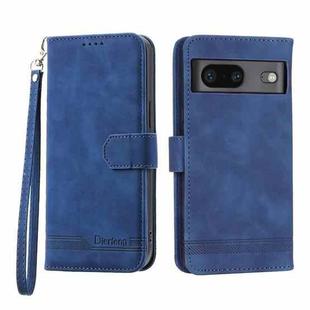 For Google Pixel 7 Dierfeng Dream Line TPU + PU Leather Phone Case(Blue)