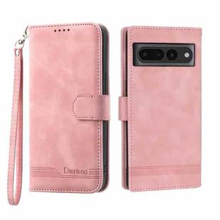 For Google Pixel 7 Pro Dierfeng Dream Line TPU + PU Leather Phone Case(Pink)
