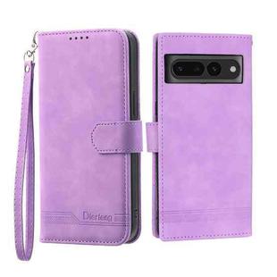 For Google Pixel 7 Pro Dierfeng Dream Line TPU + PU Leather Phone Case(Purple)