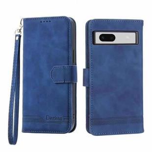 For Google Pixel 7a Dierfeng Dream Line TPU + PU Leather Phone Case(Blue)