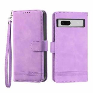 For Google Pixel 7a Dierfeng Dream Line TPU + PU Leather Phone Case(Purple)