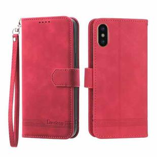 For iPhone XS Max Dierfeng Dream Line TPU + PU Leather Phone Case(Red)