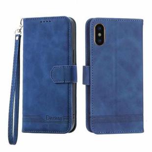 For iPhone XS Max Dierfeng Dream Line TPU + PU Leather Phone Case(Blue)