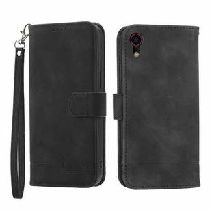 For iPhone XR Dierfeng Dream Line TPU + PU Leather Phone Case(Black)