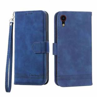 For iPhone XR Dierfeng Dream Line TPU + PU Leather Phone Case(Blue)