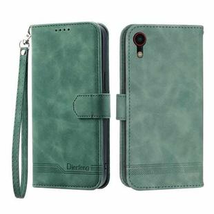 For iPhone XR Dierfeng Dream Line TPU + PU Leather Phone Case(Green)