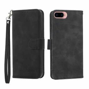 For iPhone 6 Plus/7 Plus/8 Plus Dierfeng Dream Line TPU + PU Leather Phone Case(Black)