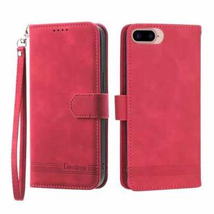 For iPhone 6 Plus/7 Plus/8 Plus Dierfeng Dream Line TPU + PU Leather Phone Case(Red)