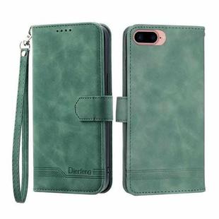For iPhone 6 Plus/7 Plus/8 Plus Dierfeng Dream Line TPU + PU Leather Phone Case(Green)