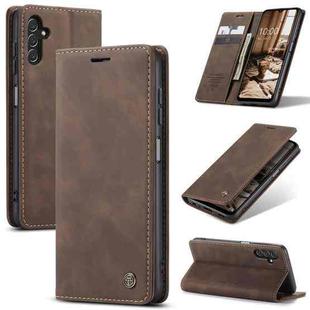 For Samsung Galaxy A14 5G CaseMe 013 Multifunctional Horizontal Flip Leather Phone Case(Coffee)