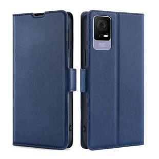 For TCL 405 / 406 / 408 Ultra-thin Voltage Side Buckle Horizontal Flip Leather Phone Case(Blue)