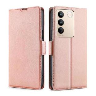 For vivo S16 / S16 Pro Ultra-thin Voltage Side Buckle Horizontal Flip Leather Phone Case(Rose Gold)