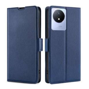 For vivo Y02 4G Ultra-thin Voltage Side Buckle Horizontal Flip Leather Phone Case(Blue)