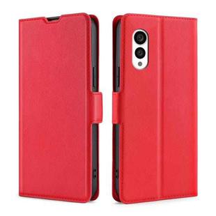 For Fujitsu Arrows N F-51C Ultra-thin Voltage Side Buckle Horizontal Flip Leather Phone Case(Red)