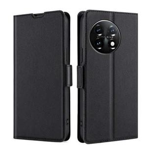 For OnePlus 11 Ultra-thin Voltage Side Buckle Horizontal Flip Leather Phone Case(Black)