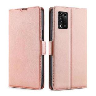 For ZTE Libero 5G III Ultra-thin Voltage Side Buckle Horizontal Flip Leather Phone Case(Rose Gold)