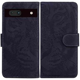 For Google Pixel 7a Tiger Embossing Pattern Flip Leather Phone Case(Black)