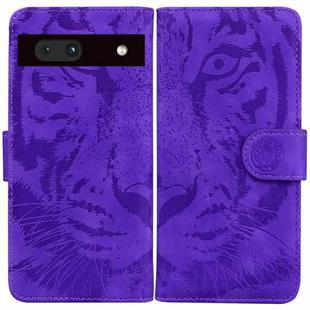 For Google Pixel 7a Tiger Embossing Pattern Flip Leather Phone Case(Purple)