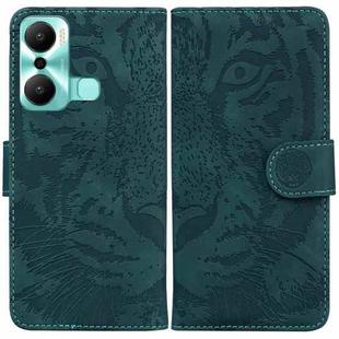 For Infinix Hot 20 Play Tiger Embossing Pattern Flip Leather Phone Case(Green)