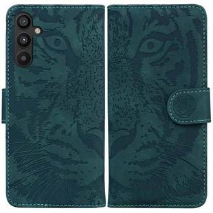 For Samsung Galaxy A34 5G Tiger Embossing Pattern Flip Leather Phone Case(Green)