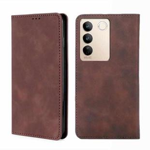 For vivo S16 / S16 Pro Skin Feel Magnetic Horizontal Flip Leather Phone Case(Dark Brown)