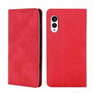 For Fujitsu Arrows N F-51C Skin Feel Magnetic Horizontal Flip Leather Phone Case(Red)