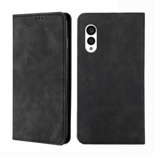 For Fujitsu Arrows N F-51C Skin Feel Magnetic Horizontal Flip Leather Phone Case(Black)