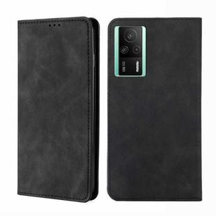 For Xiaomi Redmi K60E Skin Feel Magnetic Horizontal Flip Leather Phone Case(Black)
