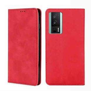 For Xiaomi Redmi K60 / K60 Pro Skin Feel Magnetic Horizontal Flip Leather Phone Case(Red)