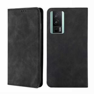 For Xiaomi Redmi K60 / K60 Pro Skin Feel Magnetic Horizontal Flip Leather Phone Case(Black)