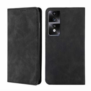 For Honor 80 GT Skin Feel Magnetic Horizontal Flip Leather Phone Case(Black)