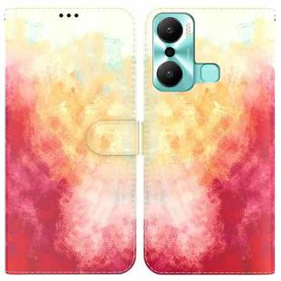 For Infinix Hot 20 Play Watercolor Pattern Flip Leather Phone Case(Spring Cherry)