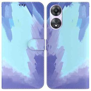 For OPPO A58 Watercolor Pattern Flip Leather Phone Case(Winter Snow)