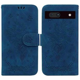 For Google Pixel 7a Butterfly Rose Embossed Leather Phone Case(Blue)