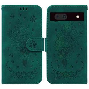 For Google Pixel 7a Butterfly Rose Embossed Leather Phone Case(Green)