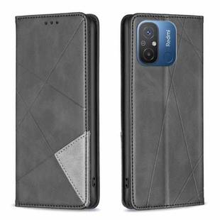 For Xiaomi Redmi 12C Prismatic Invisible Magnetic Leather Phone Case(Black)