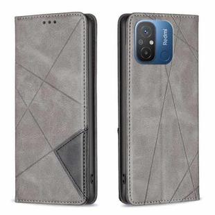 For Xiaomi Redmi 12C Prismatic Invisible Magnetic Leather Phone Case(Grey)