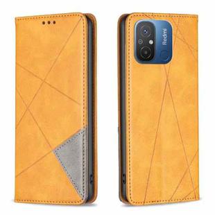 For Xiaomi Redmi 12C Prismatic Invisible Magnetic Leather Phone Case(Yellow)