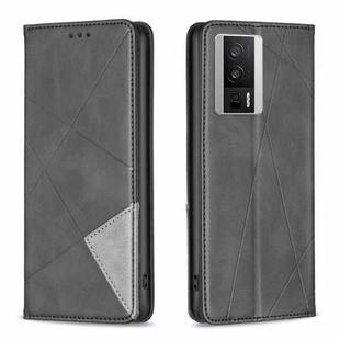 For Xiaomi Redmi K60 / K60 Pro Prismatic Invisible Magnetic Leather Phone Case(Black)