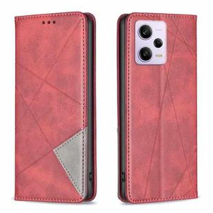 For Xiaomi Redmi Note 12 Pro+ Global Prismatic Invisible Magnetic Leather Phone Case(Red)