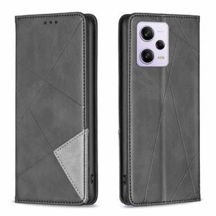 For Xiaomi Redmi Note 12 Pro+ Global Prismatic Invisible Magnetic Leather Phone Case(Black)