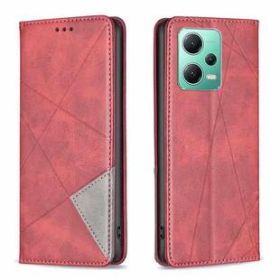 For Xiaomi Redmi Note 12 Global Prismatic Invisible Magnetic Leather Phone Case(Red)