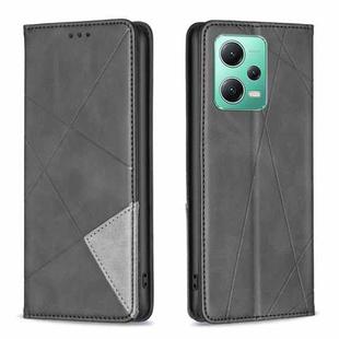 For Xiaomi Redmi Note 12 Global Prismatic Invisible Magnetic Leather Phone Case(Black)