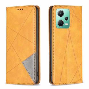 For Xiaomi Redmi Note 12 Global Prismatic Invisible Magnetic Leather Phone Case(Yellow)
