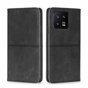 For Xiaomi 13 Cow Texture Magnetic Horizontal Flip Leather Phone Case(Black)