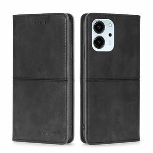 For Honor 80 SE Cow Texture Magnetic Horizontal Flip Leather Phone Case(Black)